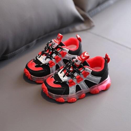 2021 Size 21-30 Luminous Sneakers for Baby Boys Anti-slippery Glowing Sneakers Children Led Lights Girl Breathable Casual Shoes