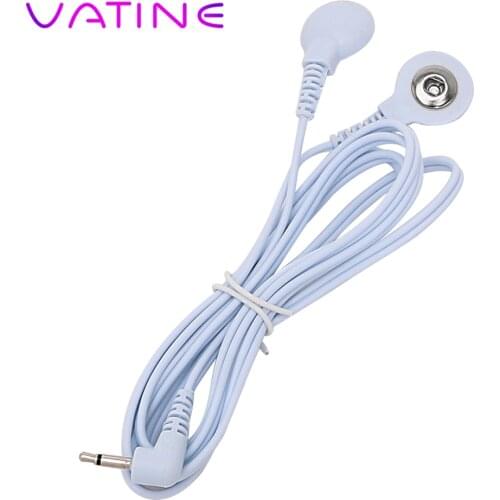 VATINE Sex Toys 2 Head Buckle Line 1 Electro Stimulation Shock Conversion Line Therapy Massager Accessories Electric Shock Wire