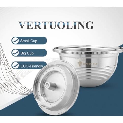VIP Link 70ML For Nespresso Vertuo Vertuoline Plus GCA1 Delonghi ENV135 Stainless Steel Refillable Reusable Capsule Pod