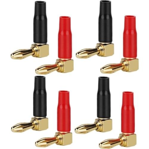 High fidelity 4 gold plated 4mm banana plugs 24K Gold Plated tellurium copper OFC 4mm male plugs audio amplifier speaker plugs