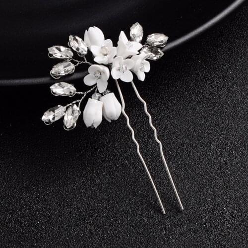 Flower Hair Accessories Crystal Rhinestone Hairpins Fashion Women Hair Pins Bride Hair Jewelry Bridal Hair Pins Clips