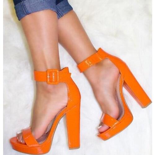 Moraima Snc Patent Leather Ankle Strap Woman Sandal Summer Open Toe Chunk Heels Gladiator Shoes Ladies Cutouts Shoes