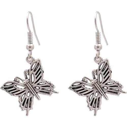 2020 New Vintage Butterfly Shape Earrings for Women Retro Hollow Out Dangle Earrings Party Female Jewelry Accessories