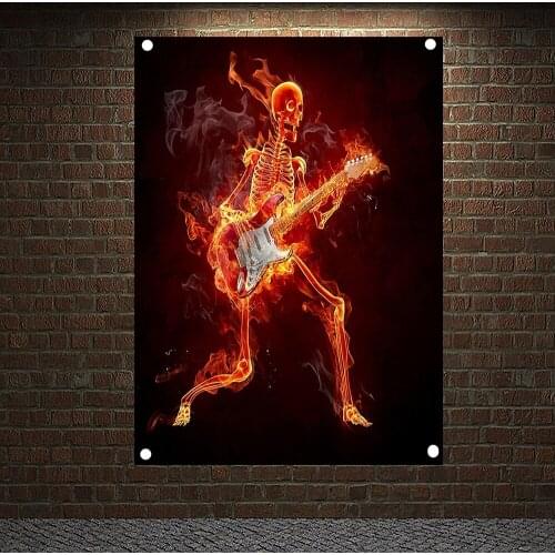 Hard Rock Heavy Metal Music Banners & Flags Tapestry Band Posters HD Canvas Printing Art Tapestry Mural Wall Decoration Gift W