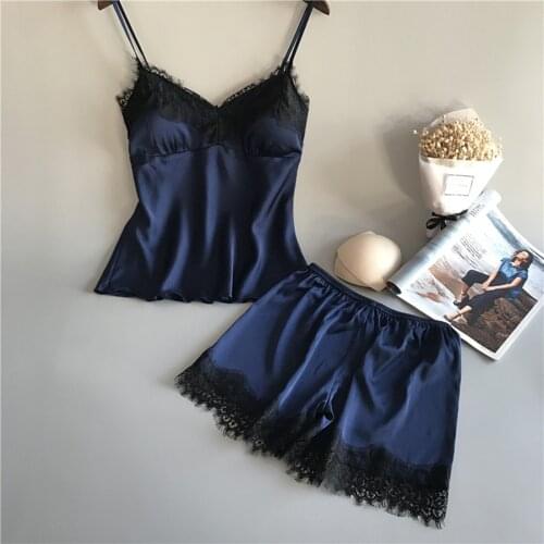 1 Set Womens Pajama Sets Sexy Fashion Casual Lace Sleepwear Lingerie Tops Shorts Set Pajamas Nightwear Womens Underwear 25