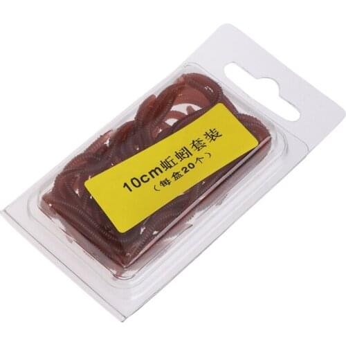 1 Box Fishing Bait Artificial Earthworm Soft Elastic Worms 10cm Trout Lure Smell