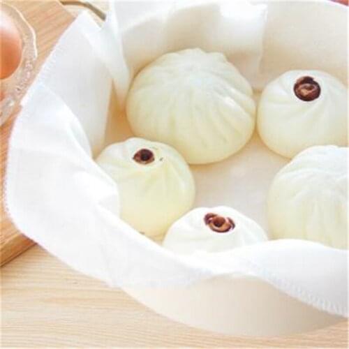 1pc Round Cotton Steamed Cloth Non-stick Steamer Mat Steamed Buns Filter Cloth Household Kitchen Supplies Home Tools Steamer Pad