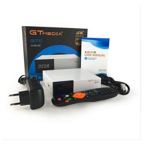10PCS GTmedia GTC Android 6.0 TV BOX Combo DVB-S2 T2 Cable ISDBT 4k Satellite Receiver 2G+16G Wifi Amlogic S905D