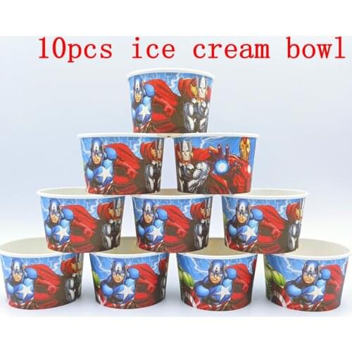 10PCS/LOT AVENGERS ICE CREAM CUPS KIDS BIRTHDAY PARTY SUPPLIES AVENGERS ICE CREAM BOWLS WHOLE ICE CUPS