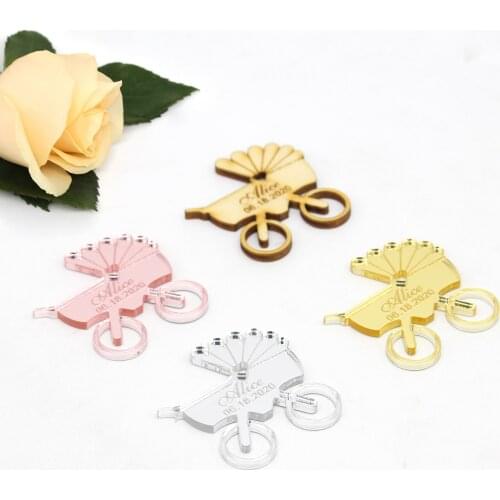 24 Pcs Personalized Baby Baptism Custom Baby Name Birthday Dates Birthday Party Dining Table Center Decoration Gift Tag Pendant