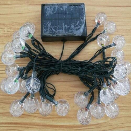 30pcs Waterproof String Light with Multi Colors 8 Modes Solar Panel Switch for Holiday Decoration Indoor Outdoor Application