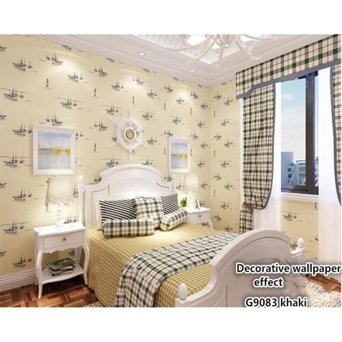 Beibehang Sailboat Mediterranean Style Eco Nonwoven 3d Wallpaper Living Room Bedroom Sofa TV Wall Background Wallpaper tapety