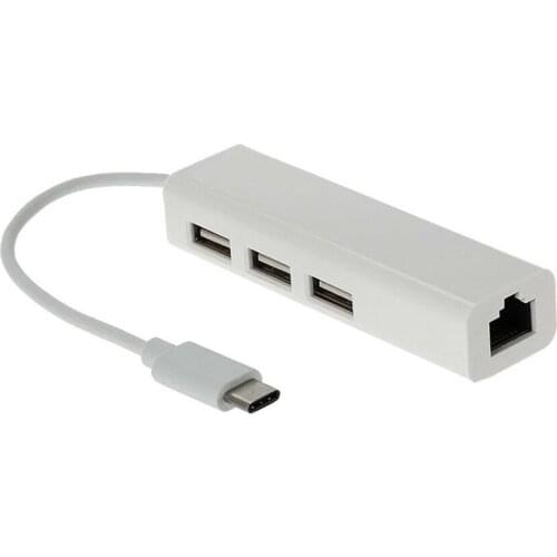 Ethernet Adapter 3 USB C Hub to Ethernet RJ45 Lan Adapter Network Card Cable Type C Network Card USB Ethernet Converter