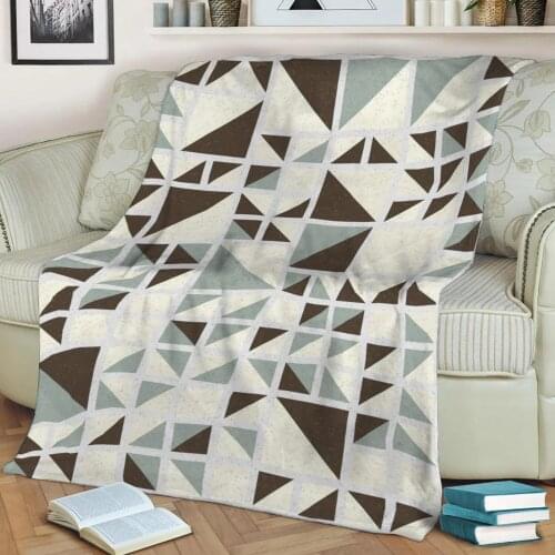 Abstract Geometric Pattern 3D Printed Velvet Plush Throw Fleece Blanket Bedspread Sherpa Blanket Home Decora