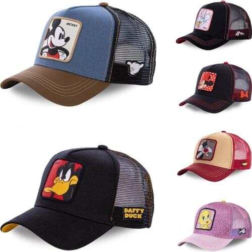 High Quality Saint Seiya Cartoon Mickey Disney Anime Snapback Baseball Cap Men Women Hip Hop Dad Mesh Trucker Hat Dropshipping