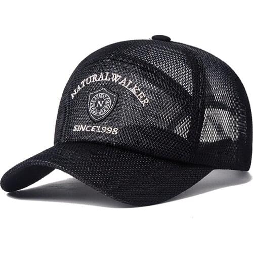 Summer Unisex Men fishing Baseball Caps Women Breathable Mesh Snapback Hats Black Casual sport Hats Cap