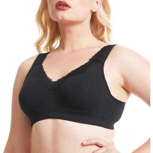 Black Plus Size Bra Underwear Cotton Full Large Cup Seamless Wireless Ultra-thin Women Bras Minimizer Bras A B C D E F