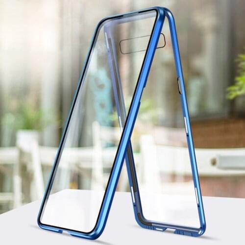 Magnetic 360 Full Case For Samsung Galaxy S9 S8 Plus Note 8 9 S9Plus S8Plus Note8 Note9 Phone Metal Bumper Cover +Tempered Glass
