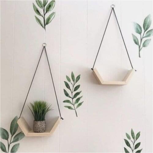 Dekoratif Ahşap Mini Sarkıt Raf 2 Adet. Çiçeklik