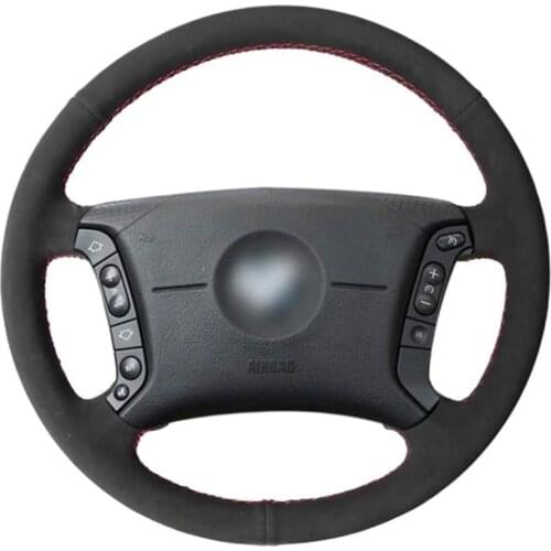 DIY Hand-Stitched Soft Comfortable Black Car Steering Wheel Cover for BMW E46 318i 325i E39 E53 X5