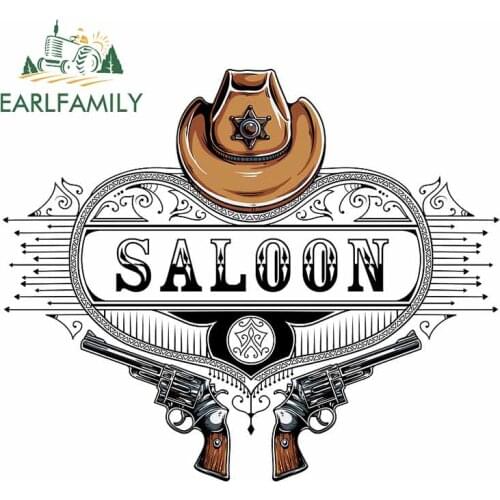 EARLFAMILY 13cm x 11cm for Saloon Cowboy Decal Windshield Windows Anime Car Stickers Refrigerator Cartoon Motorcycle Decoration