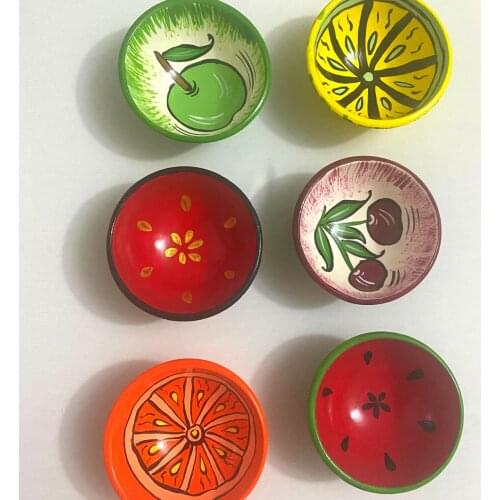 FRUİT Ceramic Bowl SetS, Traditional Pottery Dishes for Dip, Sauce and Condiment, Handmade Prep&Pinch Bowls,Best Gift 6 piece
