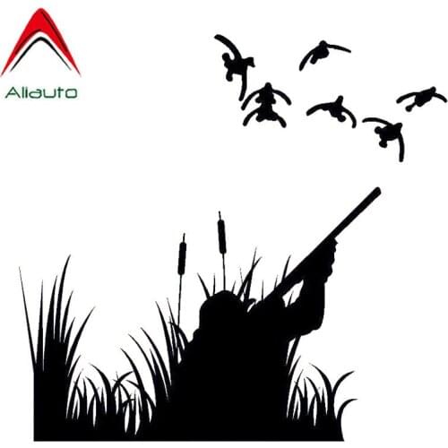 Aliauto Interesting Car Sticker Hunting Duck Outdoors Vinyl Styling Accessories PVC Decal for Jdm VW Polo Lada Granta,16cm*15cm