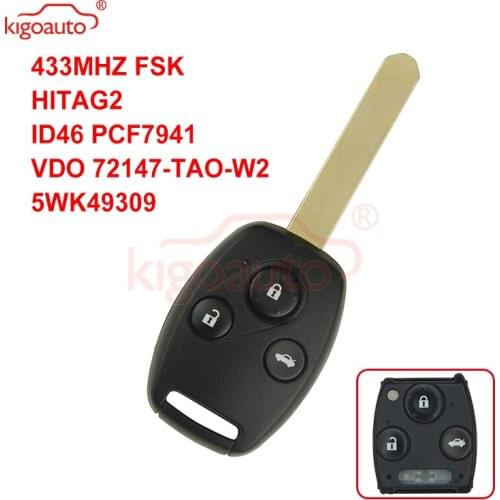 Kigoauto 433.9MHZ FSK HITAG-2 ID46 PCF7941 VDO 72147-TAO-W2