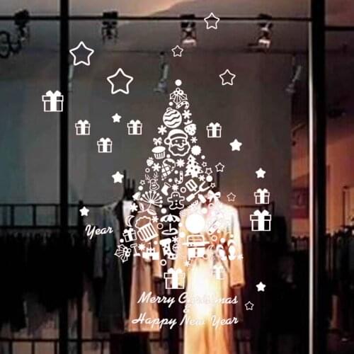 KUCADA little star Christmas tree wall sticker for home decoration showcase living room decal wallpaper pvc diy removable WP1997
