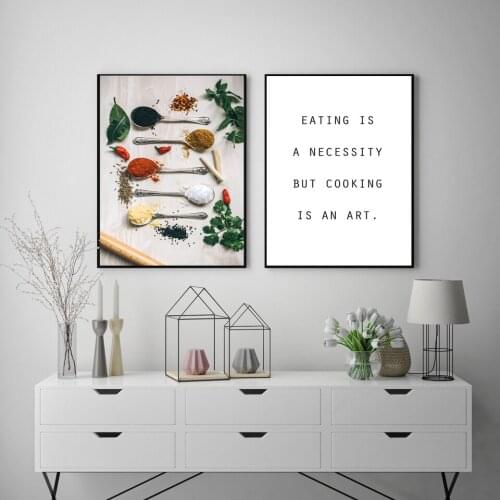 Spoon Grains Spices Canvas Painting Cooking Art kitchen Room Decoration Home Decor Wall Art Posters And Prints HD Food Pictures