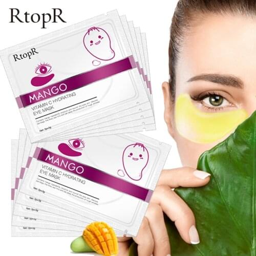 Mango Vitamin C Eyes Mask Improve Anti-Wrinkle Dark Circles Puffiness Whitening Gold Eye Masks Eye Patches Moisturizing Eye Care