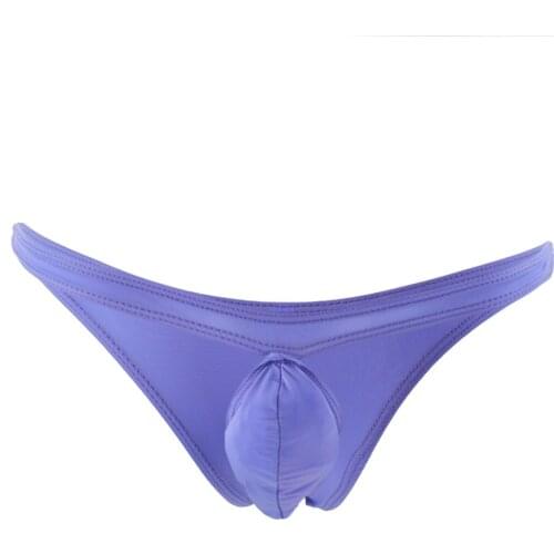 Mens Sexy Ice Silk Low Rise Briefs Breathable Pouch T-Back Bikini Underwear Hot Sale Men Briefs Cueca Tanga U Pouch Comfortable