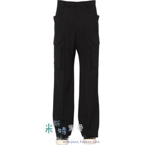 27-44 Pant Men Vintage Large Pocket Tooling Casual Western-style Pants Straight Trousers Hairstylist Costumes Spring And Summer