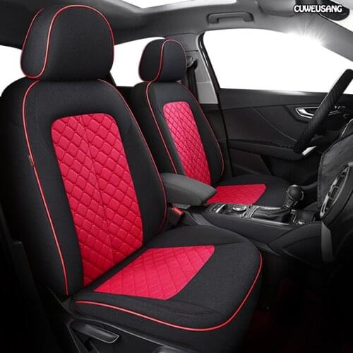 CUWEUSANG Custom FLAX car seat covers set For BMW 3/4 Series E46 E90 E91 E92 E93 F30 F31 F34 F35 G20 G21 F32 F33 F36 car seats