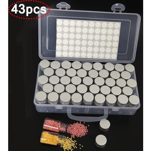 New 43pcs 5D DIY Diamond Painting Embroidery Accessories Beads Stones Container Storge Box Golden/Sliver Bottles Big Capacity