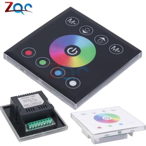 DC 12V-24V RGBW full color wall mounted Touch Panel Controller glass panel dimmer switch Controller for LED RGB Strips lamp