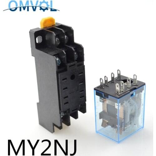 Relay MY2NJ + socket DPDT 8 pins led indicator relay switch