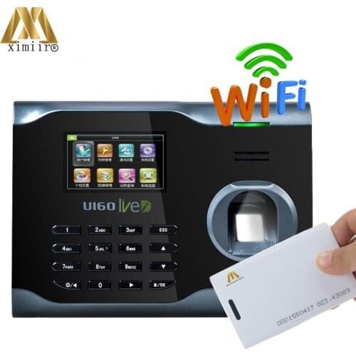 U160 Fingerprint Time Attendance With 125KHZ RFID Card Reader WIFI TCP/IP Fingerprint Reader Time Clock Biometric Time Recorder
