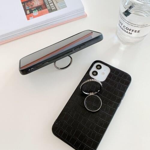 Luxury Crocodile Case For iPhone 12 Mini 11 Pro Max 8 7 6 6S Plus + Backet PU Coque for iPhone X XR XS Max SE Funda Back Cover