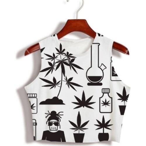 Custom Made your own designs Sublimation Print Budd Fun - 420 Milk Silk sleeveless Crop Tops