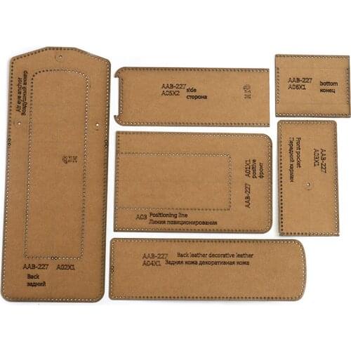 1Set DIY Kraft Paper Template Fashion Womens Shoulder Bag Phone Bag Leather Craft Pattern DIY Stencil Sewing Pattern 11cm*18cm