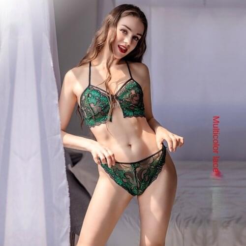 China Sexy Lingerie Erotic Underwear Lace Panties Sex Corset Bare Breast Backless Mesh Open Bra See Through Halter Tops Sexi