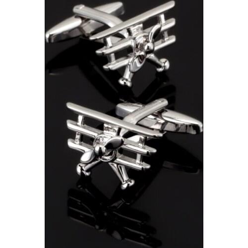 XK310 High quality French Silvery Cufflinks model plane Cufflinks mens business shirt accessories crazy promotion