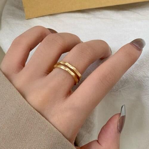 Punk Gold Wide Chain Rings For Women Girls Fashion Irregular Finger Thin Rings Gift 2021 Female Jewelry Party