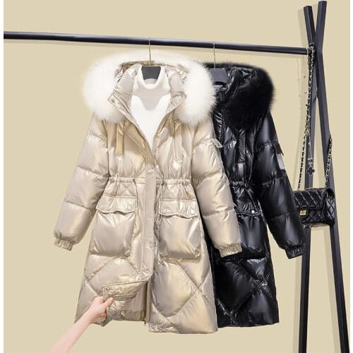 White Duck Down Jacket 2021 Women Winter Jacket Long Thick Coat for Women Hooded Down Parka Warm Female Clothes Waterproof X472
