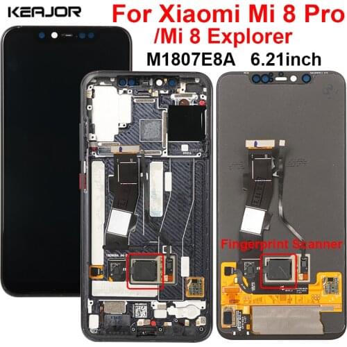 6.21" Amoled LCD Screen For Xiaomi Mi 8 Mi8 Pro M1807E8A Display Touch Screen Replacement For Xiaomi Mi 8 Explorer Edition LCD
