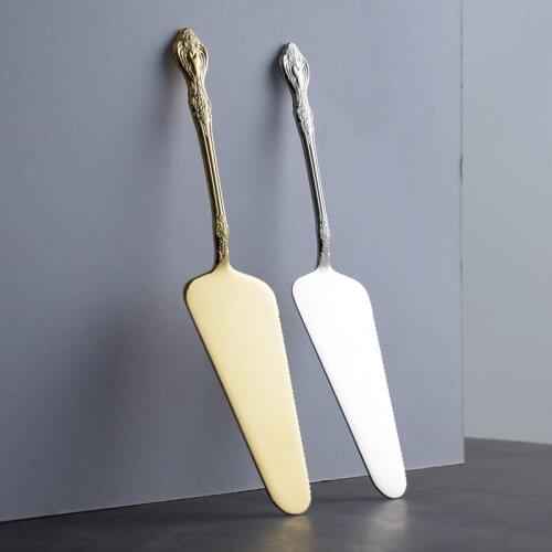 Gold Cake Shovel Spatula Baking Pastry Tools Wedding Cake Serve Baroque Party Cake Decorating Shovel Restaurant Silverware