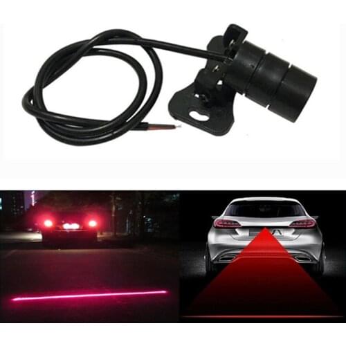 1 Pcs Red Line Anti Collision Rear-end Laser Tail Fog Light Car Brake Parking Lamp Rearing Warning Light Auto Styling