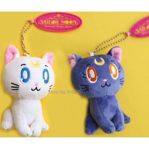 10/Lot Cute 2 Colors Cat 10CM Plush Doll Pendant Keychain Stuffed Toys