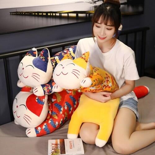 120cm Kawaii Soft Long Cat Pillow Plush Toys Stuffed Pause Office Nap Pillow Bed Sleep Pillow Home Decor Gift Doll for Kids Girl